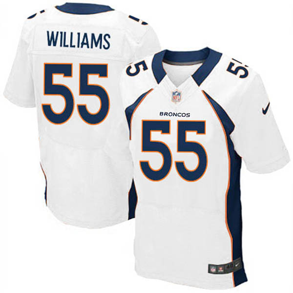 Nike Denver Broncos Men Elite D.J. Williams White Jersey