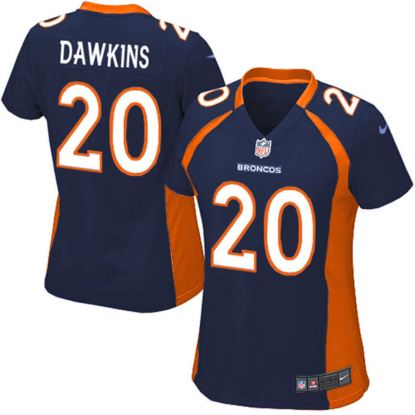 Nike Denver Broncos Women Brian Dawkins Game Blue Jersey