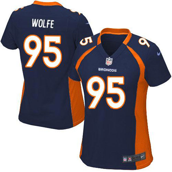 Nike Denver Broncos Women Derek Wolfe Game Blue Jersey