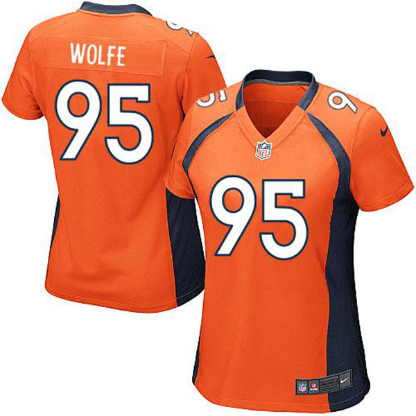 Nike Denver Broncos Women Derek Wolfe Game Orange Jersey