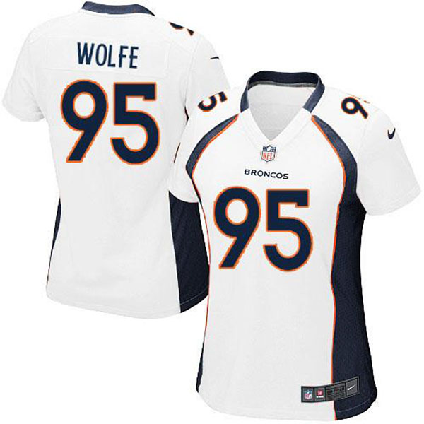 Nike Denver Broncos Women Derek Wolfe Game White Jersey