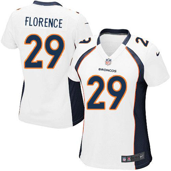 Nike Denver Broncos Women Drayton Florence Game White Jersey