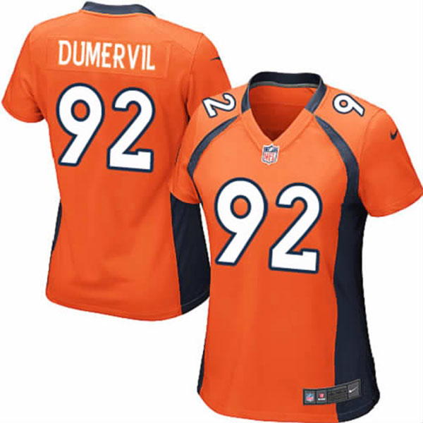 Nike Denver Broncos Women Elvis Dumervil Game Orange Jersey