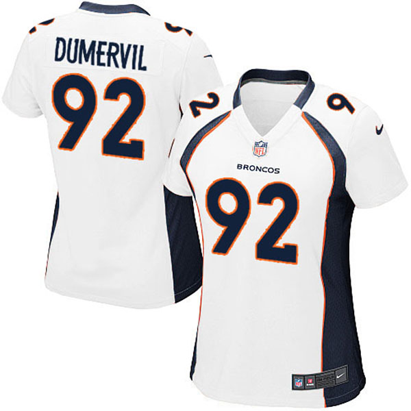 Nike Denver Broncos Women Elvis Dumervil Game White Jersey