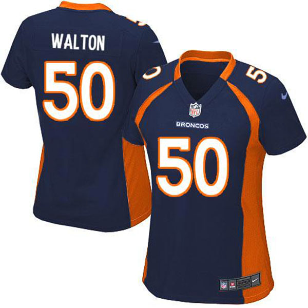 Nike Denver Broncos Women J.D. Walton Game Blue Jersey