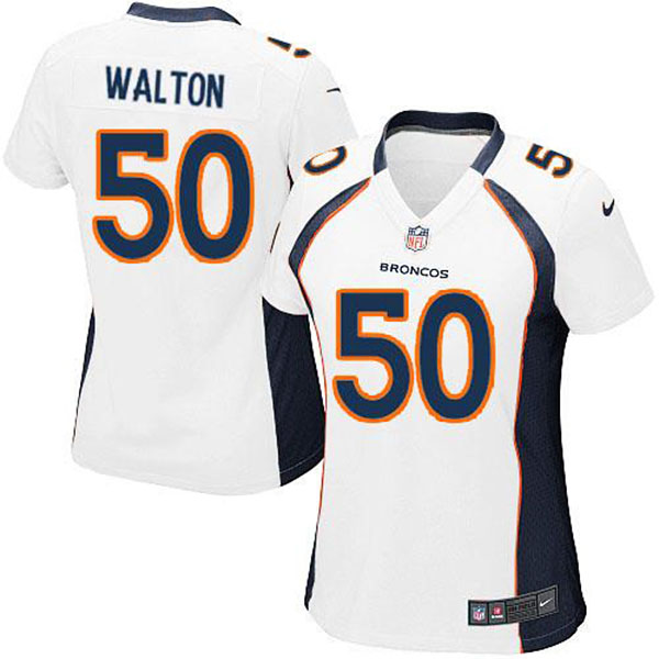 Nike Denver Broncos Women J.D. Walton Game White Jersey