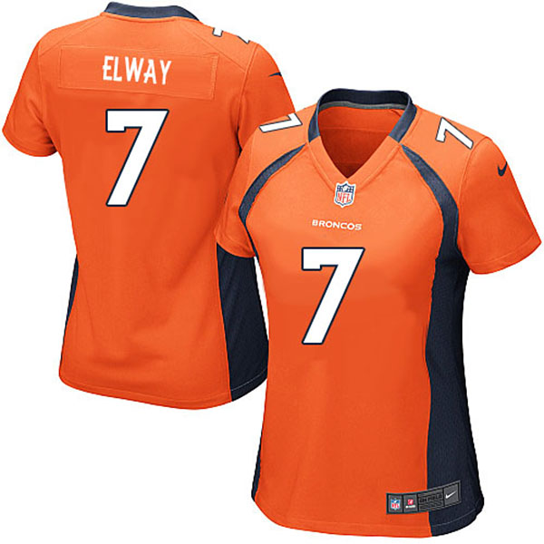 Nike Denver Broncos Women John Elway Game Orange Jersey