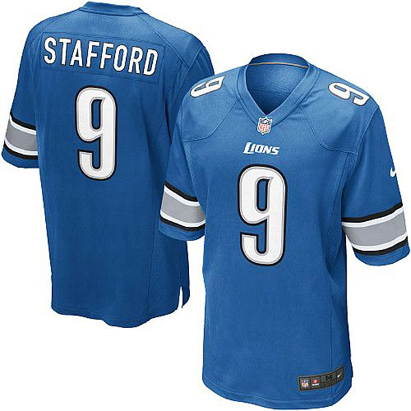 Nike Detroit Lions #9 Matthew Stafford Game Light Blue Team Color NFL Jersey