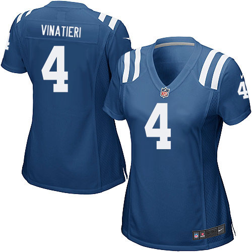 Nike Indianapolis Colts Women Adam Vinatieri Blue Elite Jersey