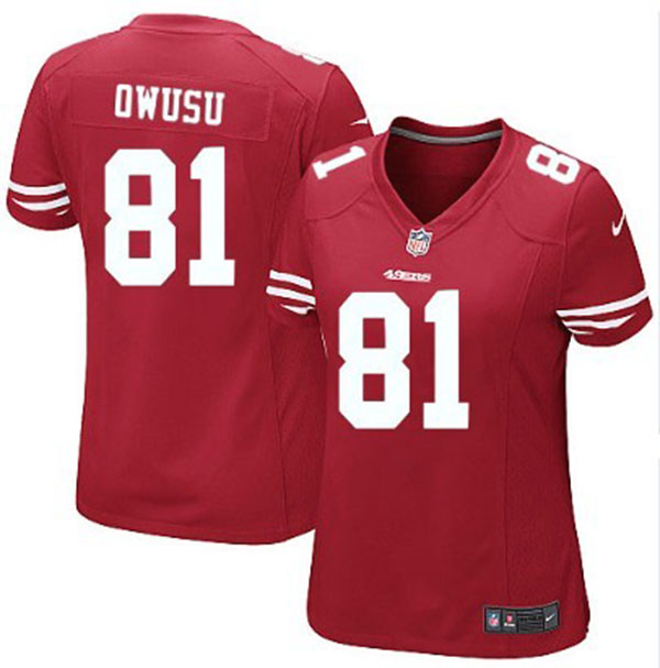 Nike NFL 49ers Women Chris Owusu Red Game Jersey