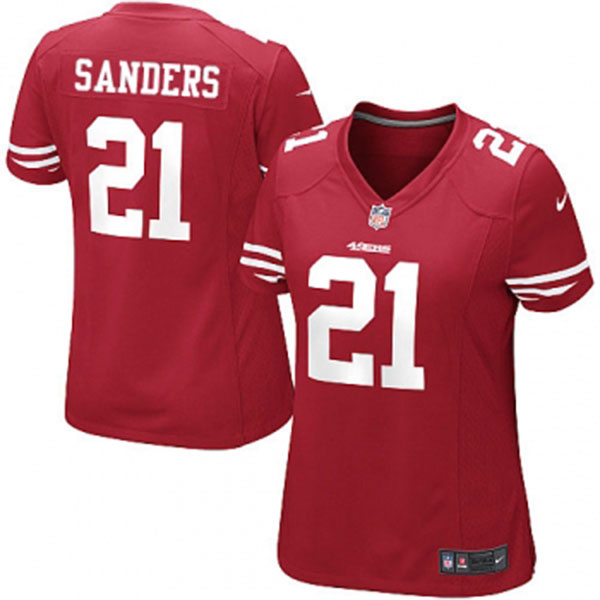 Nike NFL 49ers Women Deion Sanders Red Game Jersey