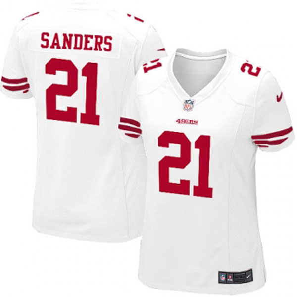 Nike NFL 49ers Women Deion Sanders White Game Jersey