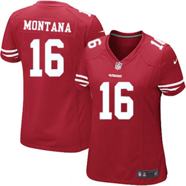 Nike NFL 49ers Women Joe Montana Red Game Jersey