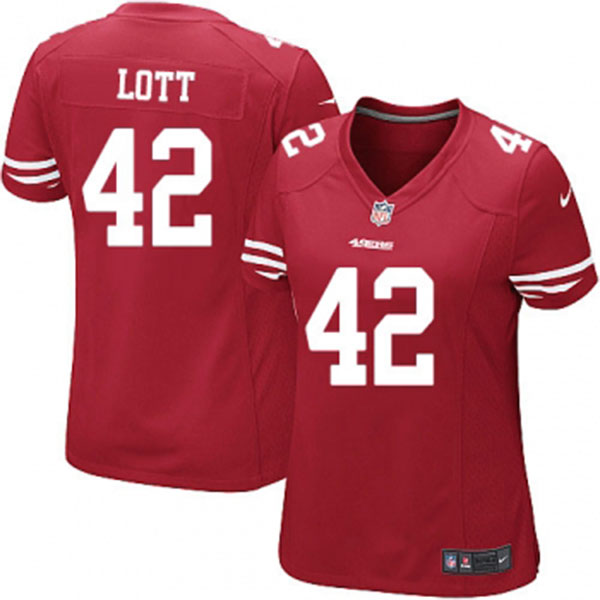 Nike NFL 49ers Women Ronnie Lott Red Game Jersey