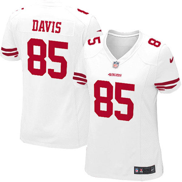 Nike NFL 49ers Women Vernon Davis White Game Jersey