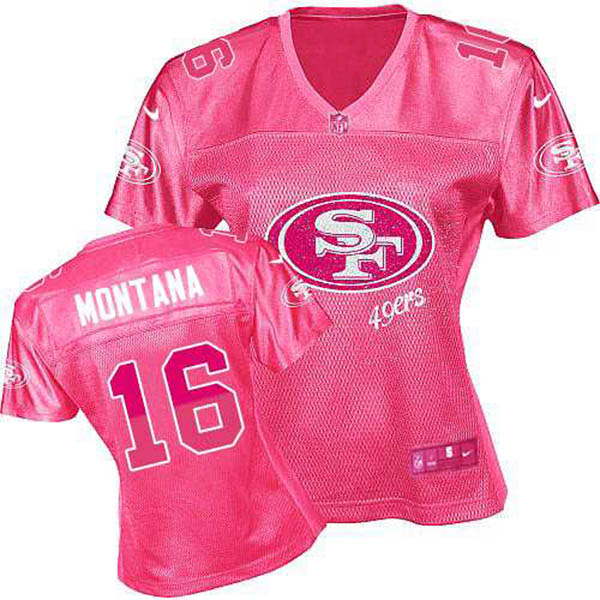 Nike NFL 49ers Womens Joe Montana Pink Game Fem Fan Jersey