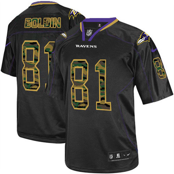 Nike NFL Ravens Men Anquan Boldin Game Black Camo Jersey