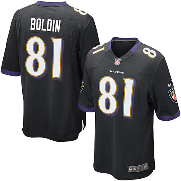 Nike NFL Ravens Men Anquan Boldin Game Black Jersey