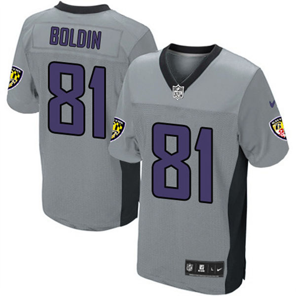 Nike NFL Ravens Men Anquan Boldin Game Grey Shadow Jersey