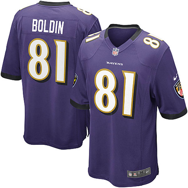 Nike NFL Ravens Men Anquan Boldin Game Purple Jersey