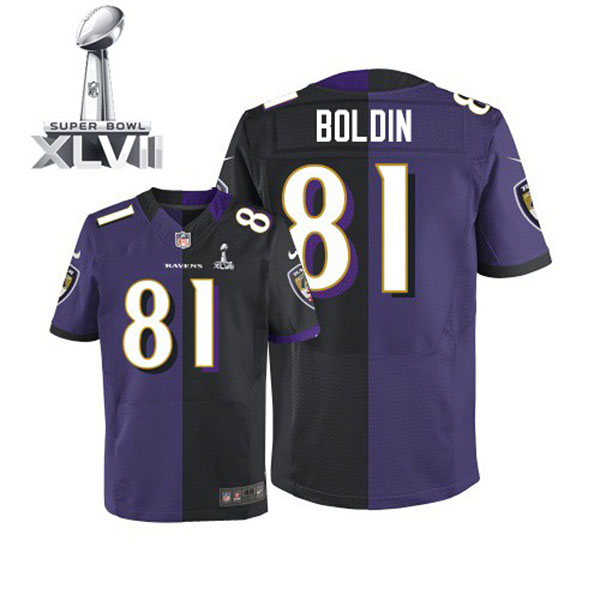 Nike NFL Ravens Men Anquan Boldin Game Team Alternate Two Tone II Jersey