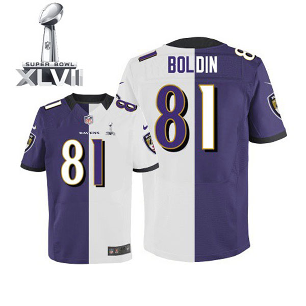 Nike NFL Ravens Men Anquan Boldin Game Team Road Two Tone II Jersey