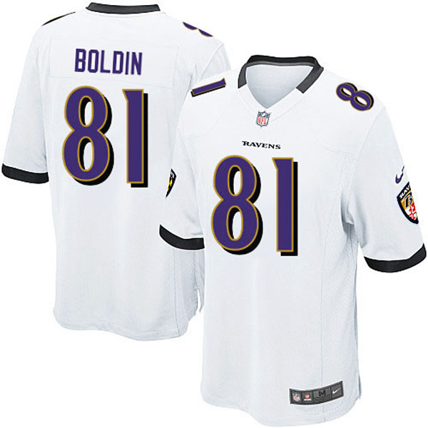 Nike NFL Ravens Men Anquan Boldin Game White Jersey