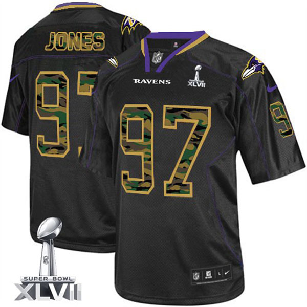 Nike NFL Ravens Men Arthur Jones Elite Black Camo II Jersey