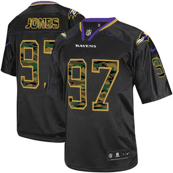 Nike NFL Ravens Men Arthur Jones Elite Black Camo Jersey