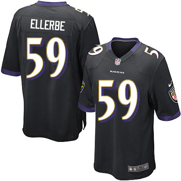 Nike NFL Ravens Men Dannell Ellerbe Game Black Jersey