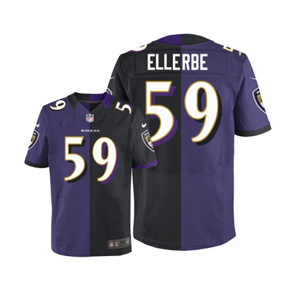 Nike NFL Ravens Men Dannell Ellerbe Game Team Alternate Two Tone Jersey