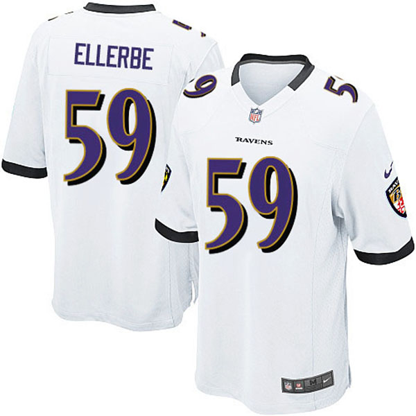 Nike NFL Ravens Men Dannell Ellerbe Game White Jersey