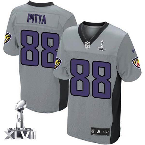 Nike NFL Ravens Men Dennis Pitta Game Grey Shadow II Jersey