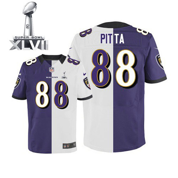 Nike NFL Ravens Men Dennis Pitta Game Team Road Two Tone II Jersey