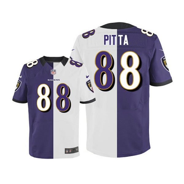 Nike NFL Ravens Men Dennis Pitta Game Team Road Two Tone Jersey