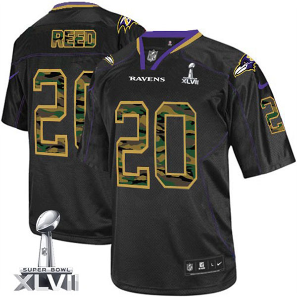 Nike NFL Ravens Men Ed Reed Elite Black Camo II Jersey