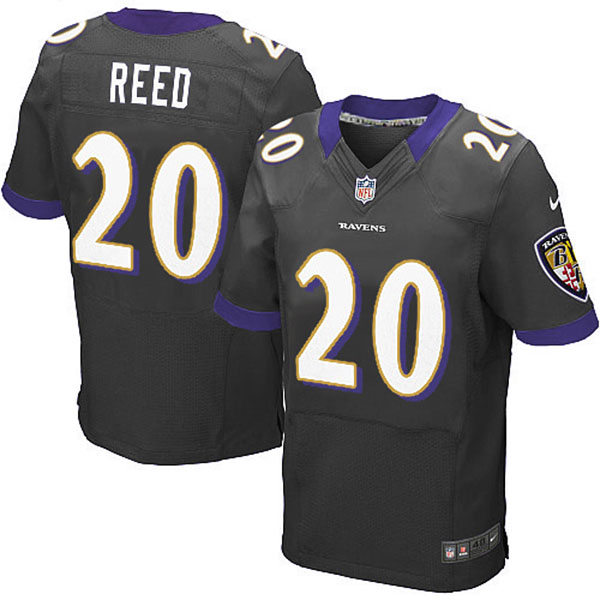 Nike NFL Ravens Men Ed Reed Elite Black Jersey