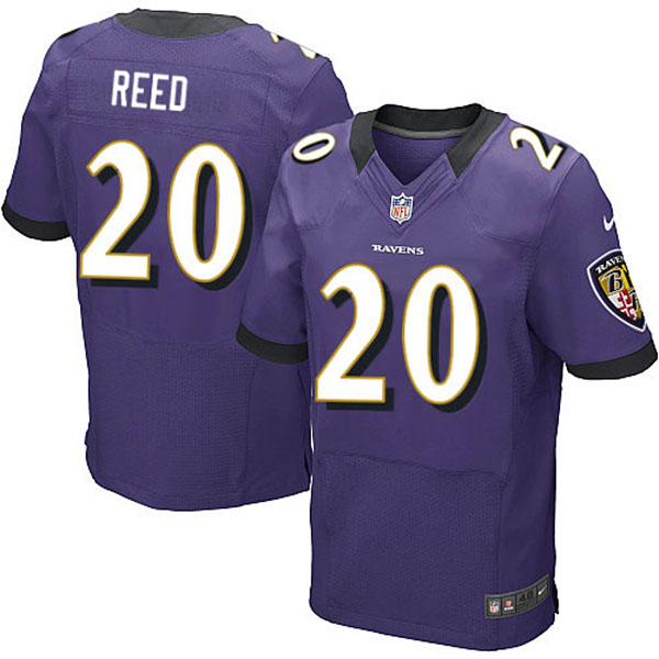 Nike NFL Ravens Men Ed Reed Elite Purple Jersey