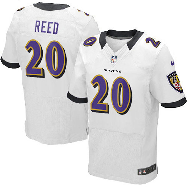 Nike NFL Ravens Men Ed Reed Elite White Jersey