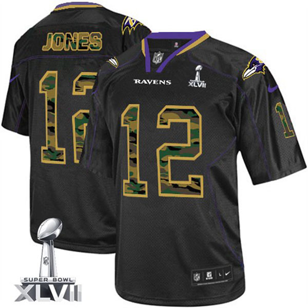 Nike NFL Ravens Men Jacoby Jones Elite Black Camo II Jersey