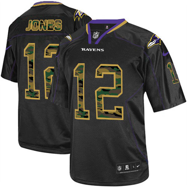 Nike NFL Ravens Men Jacoby Jones Elite Black Camo Jersey