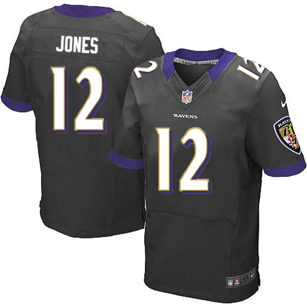 Nike NFL Ravens Men Jacoby Jones Elite Black Jersey