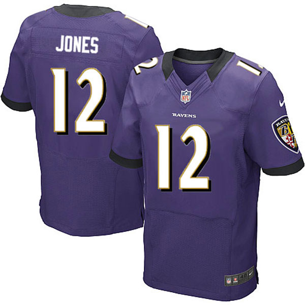 Nike NFL Ravens Men Jacoby Jones Elite Purple Jersey