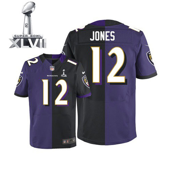 Nike NFL Ravens Men Jacoby Jones Elite Team Alternate Two Tone II Jersey