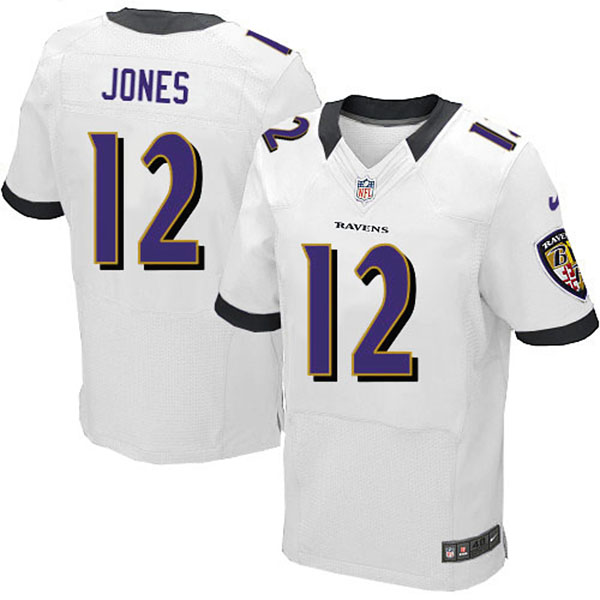 Nike NFL Ravens Men Jacoby Jones Elite White Jersey