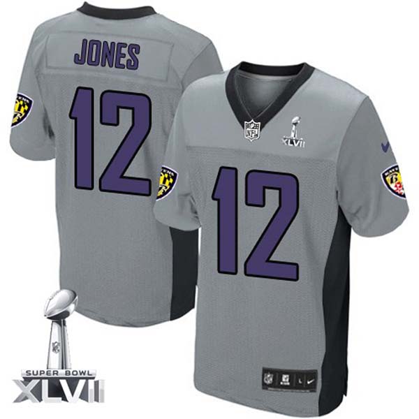 Nike NFL Ravens Men Jacoby Jones Game Grey Shadow II Jersey