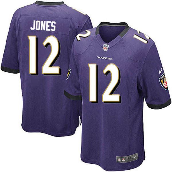 Nike NFL Ravens Men Jacoby Jones Game Purple Jersey