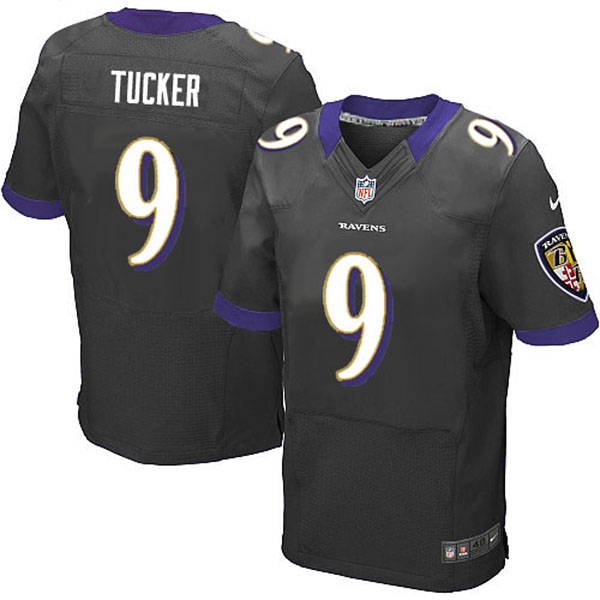 Nike NFL Ravens Men Justin Tucker Elite Black Jersey