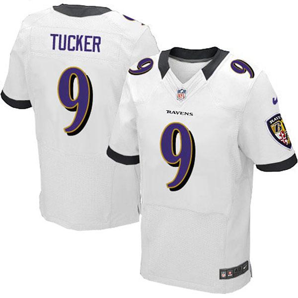 Nike NFL Ravens Men Justin Tucker Elite White Jersey