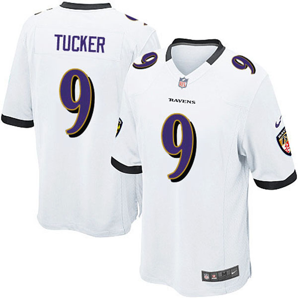 Nike NFL Ravens Men Justin Tucker Game White Jersey